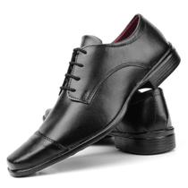 Sapato social masculino preto tradicional modelo de amarrar - Pizzolev