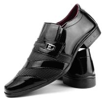 Sapato social masculino preto verniz moderno e atual