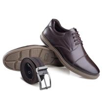 Sapato Social Masculino Rafarillo Couro Oxford + Cinto Kit