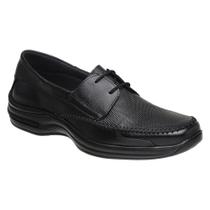 Sapato Social Masculino Slider Conforto Em Couro Preto Sanlorenzo 4011