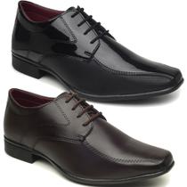 Sapato social masculino Sollano kit 2 pares preto e café tamanho 37 ao 44 estilo italiano