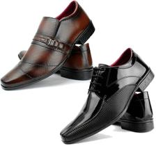 Sapato social masculino sollano kit com 2 pares