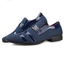 Sapato social masculino textil azul - LF