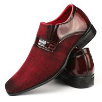 Sapato Social Masculino Vermelho Super Confortável e Estiloso com Fivela - Dallu Calçados