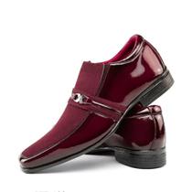 Sapato Social Masculino Vinho Verniz Estiloso e Confortável - Dallu Calçados