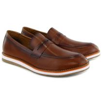 Sapato Social Mocassim Couro Masculino Casual Conforto Leve