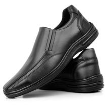Sapato Social Moderno Amarração Anatômico Palmilha Confort Preto Antiderrapante até tam 46
