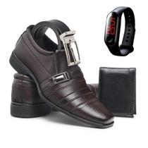 Sapato Social Moderno Elegante Macio + Carteira + Relógio - Valesconi Calçados