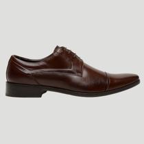 Sapato Social Oxford Cap Toe Bico Quadrado Elegante Estilo Clássico