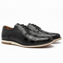 Sapato Social Oxford Couro Legítimo Sider Esporte Fino Preto