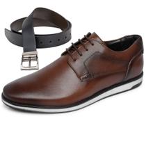 Sapato Social Oxford Liso Cinto Dupla Face Couro Café Premium