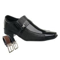 Sapato Social Oxford Masculino Em Sintético Verniz + Cinto (SL1041)