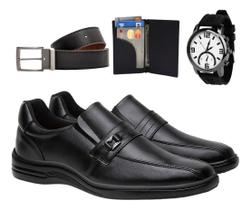 Sapato Social Oxford Masculino Solado em Borracha Leve e Macio Calce Facil Dia A Dia + Kit