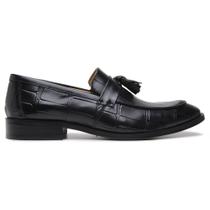 Sapato Social Preto Couro Croco Bambolim 11707 Sapato Social Preto Couro Croco Bambolim 11707