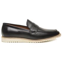 Sapato Social Preto Couro Sola de Borracha