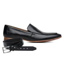 Sapato Social Preto em Couro + Cinto 45885 Sapato Social Preto em Couro + Cinto 45885