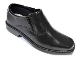 Sapato Social Preto Masculino Couro Legitimo Com Ziper Fecho Solado Borracha Costurado Modelo 5035 Sapato Social Preto Masculino Couro Legitimo Com Ziper Fecho Solado Borracha Costurado Modelo 5035