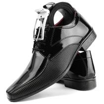Sapato social preto masculino sollano modelo de amarrar + cinto
