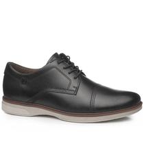 Sapato Social Preto Pegada Bico Redondo Casual Couro Original Calce Fácil Cor:PretoVariação:43