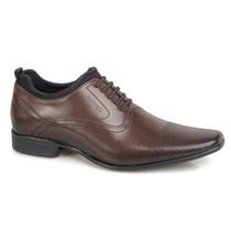 Sapato Social Rafarillo Com Cadarço 79425 Couro Mogno-Preto