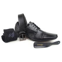 Sapato Social Rafarillo Preto Kit 4 em 1 Ref.: 34055 Sapato Social Rafarillo Preto Kit 4 em 1 Ref.: 34055