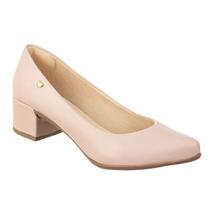 Sapato Social Scarpin Feminino Napa Bico Fino Salto Grosso