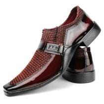 Sapato Social vermelho mescla Verniz em material sintético