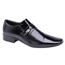 Sapato Social Verniz Brilhante Masculino Jota Pe Palmilha Amortecedor 77704