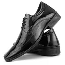 Sapato Social Verniz Com Cadarço Rf194