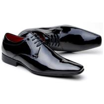 Sapato Social Verniz Preto em Couro