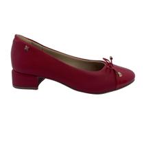 Sapato Softli Casual Salto Bloco Baixo Vermelho 10209