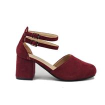 Sapato Taco Wine Suede 6,5 cm, bonito e confortável para mulher Sapato Taco Wine Suede 6,5 cm, bonito e confortável para mulher