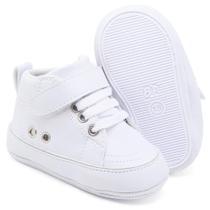 Sapato Tênis Bebe Baby Conforto Primeiros Passos Cano Alto Branco