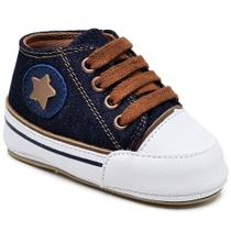 Sapato Tênis Bebe Baby Estrela Conforto Primeiros Passos Azul Marinho