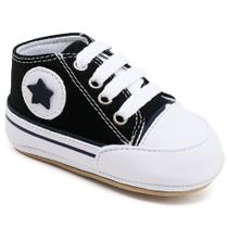 Sapato Tênis Bebe Baby Estrela Conforto Primeiros Passos Preto Sapato Tênis Bebe Baby Estrela Conforto Primeiros Passos Preto