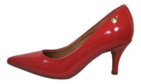 Sapato Vermelho Scarpin Feminino Vizzano Salto Médio 7,5