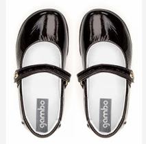Sapato verniz em couro preto Gambo em infantil mwnina Sapato verniz em couro preto Gambo em infantil mwnina