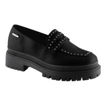 Sapato Via Uno 584027 Mocassim Oxford Salto Tratorado Feminino