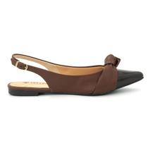 Sapato Via Uno 866063 Sapatilha Bico Fino Mule Laço Feminina