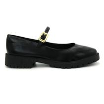 Sapato Via Uno 868016 Salto Grosso Baixo Fivela Feminino