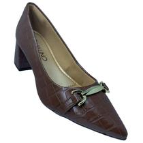 Sapato Via Uno Salto Grosso Croco Detalhe Dourado - 42016