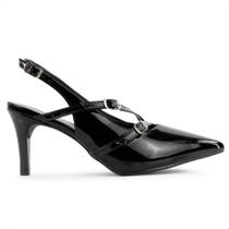 Sapato Via Uno Slingback Verniz Feminino