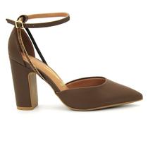 Sapato Vizzano 1285.449 Scarpin Salto Grosso Brilho Feminino
