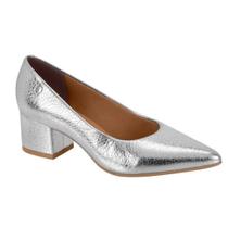 Sapato Vizzano Bico Fino Salto Bloco Baixo Metal Floater Dubai Sapato Vizzano Bico Fino Salto Bloco Baixo Metal Floater Dubai