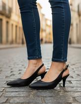 Sapato Vizzano Bico Fino Slingback Salto Fino 7cm