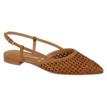 Sapato Vizzano Feminino Slingback Tramado 12061025 Cor:CamelTamanho:39 Sapato Vizzano Feminino Slingback Tramado 12061025 Cor:CamelTamanho:39