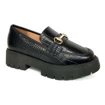 Sapato Vizzano Loafer Croco 1413.102 Preto Sapato Vizzano Loafer Croco 1413.102 Preto