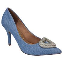 Sapato Vizzano Scarpin com Strass 1184.1178 Jeans Claro