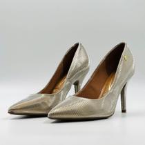 Sapato Vizzano Scarpin Salto Alto Metalizado Feminina Sapato Vizzano Scarpin Salto Alto Metalizado Feminina