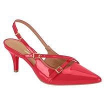Sapato Vizzano Scarpin Slingback - Feminino - Vermelho - 36